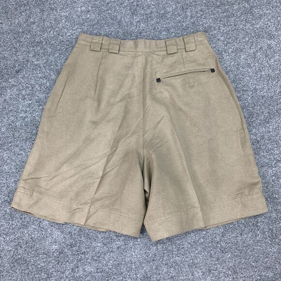 Jamie Sadock Golf Short Womens 8 Brown Faux Suede Pleated Front Retro High Waist - Picture 7 of 10